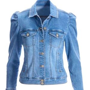 Denim puff sleeve jacket